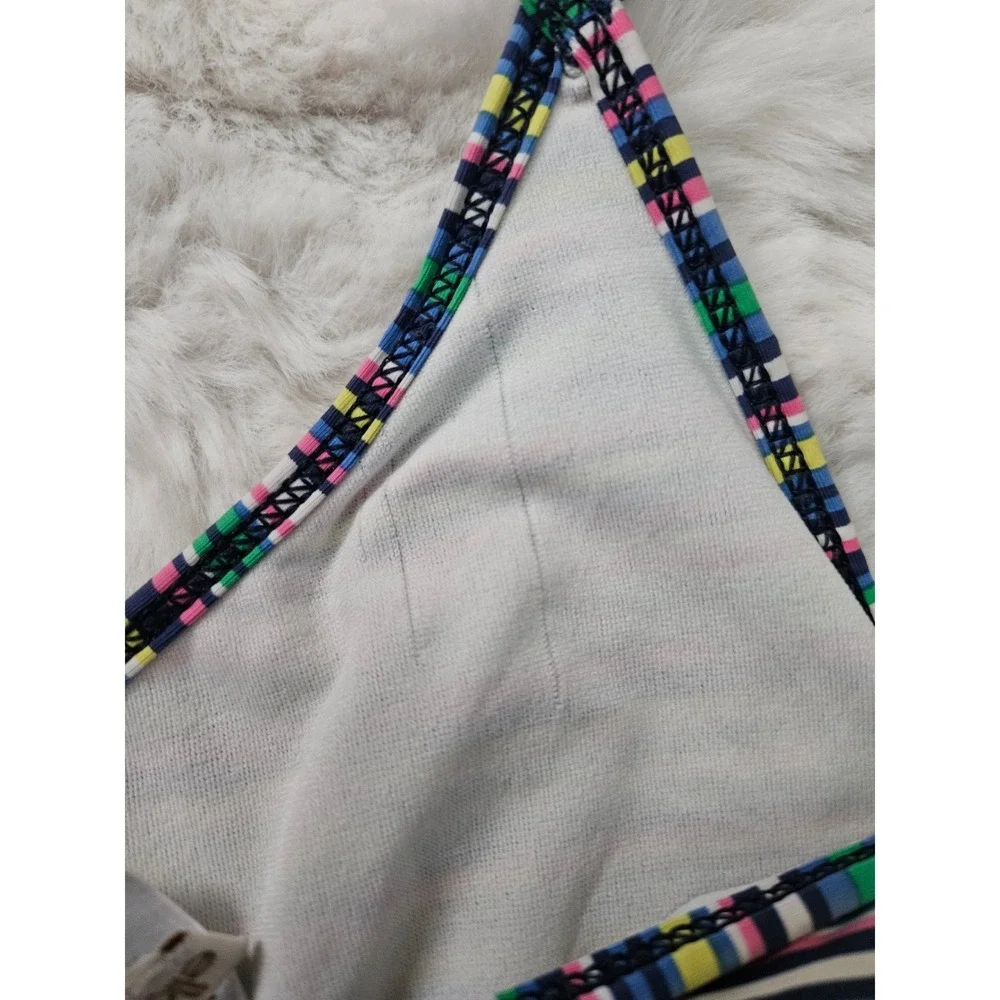 Ella Moss Multi-Color Striped Racerback Bikini Set Swimsuit Size 14 Tween Beach
